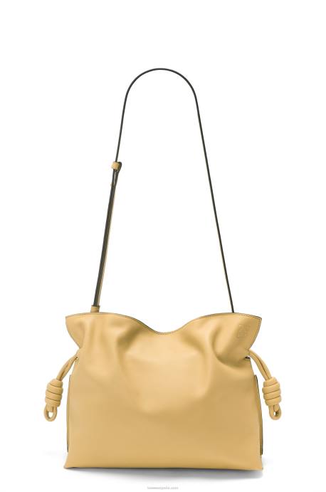 Loewe mujer bolso de mano flamenco de piel de becerro napa LP64363 mantequilla oscura