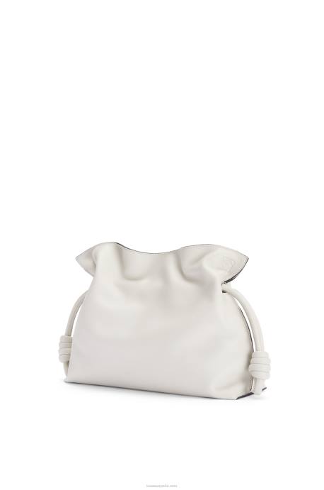 Loewe mujer bolso de mano flamenco de piel de becerro napa LP64390 blanco suave