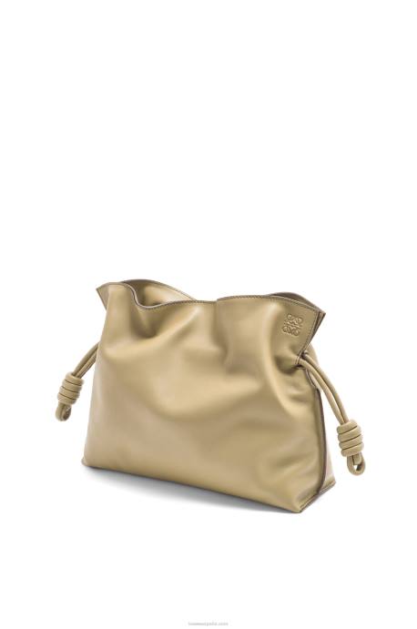 Loewe mujer bolso de mano flamenco de piel de becerro napa LP64424 arcilla verde