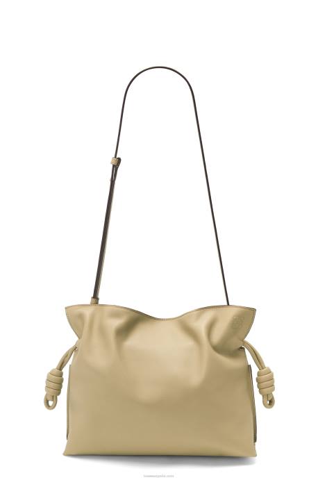 Loewe mujer bolso de mano flamenco de piel de becerro napa LP64424 arcilla verde