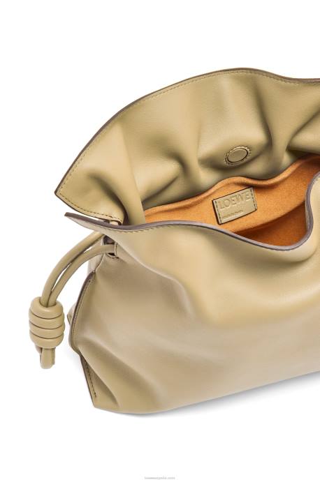 Loewe mujer bolso de mano flamenco de piel de becerro napa LP64424 arcilla verde