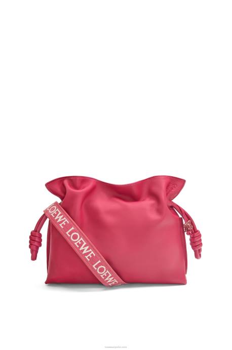 Loewe mujer bolso de mano flamenco de piel de becerro napa LP64445 esmalte rojo rubí