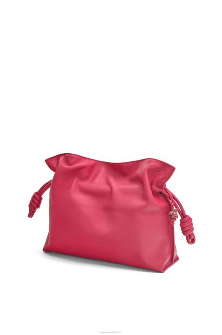 Loewe mujer bolso de mano flamenco de piel de becerro napa LP64445 esmalte rojo rubí
