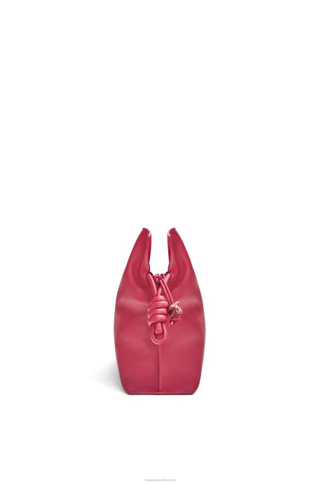 Loewe mujer bolso de mano flamenco de piel de becerro napa LP64445 esmalte rojo rubí