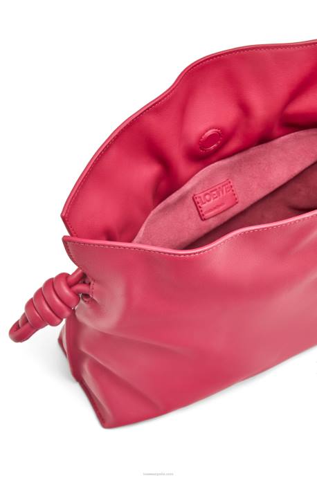 Loewe mujer bolso de mano flamenco de piel de becerro napa LP64445 esmalte rojo rubí