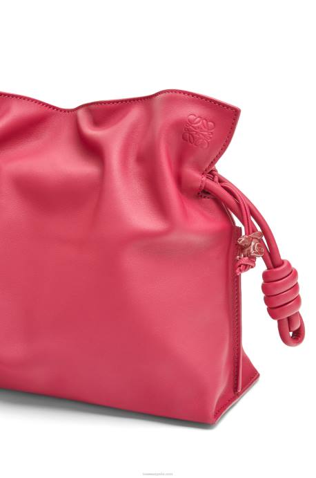 Loewe mujer bolso de mano flamenco de piel de becerro napa LP64445 esmalte rojo rubí
