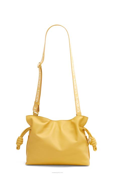 Loewe mujer bolso de mano flamenco de piel de becerro napa LP64448 glaseado amarillo pálido