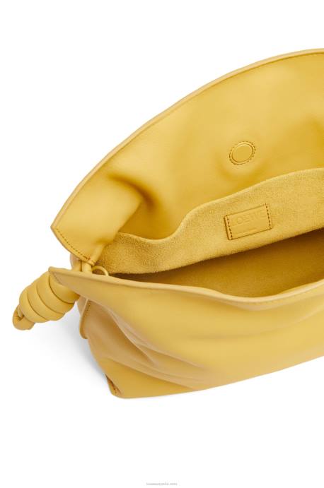 Loewe mujer bolso de mano flamenco de piel de becerro napa LP64448 glaseado amarillo pálido