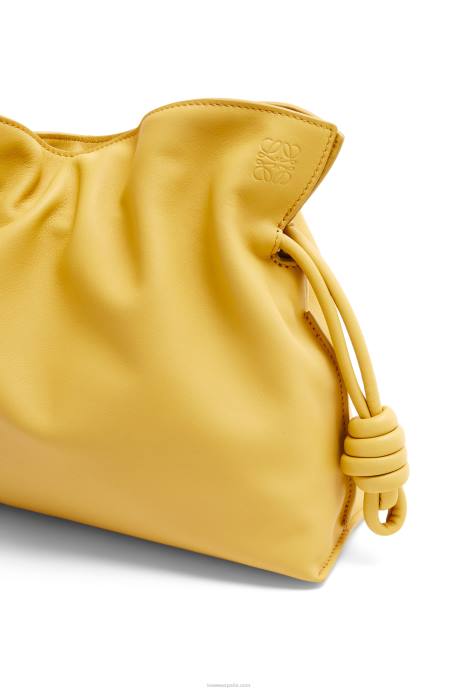 Loewe mujer bolso de mano flamenco de piel de becerro napa LP64448 glaseado amarillo pálido