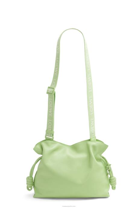Loewe mujer bolso de mano flamenco de piel de becerro napa LP64532 esmalte verde lima