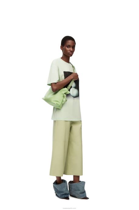 Loewe mujer bolso de mano flamenco de piel de becerro napa LP64532 esmalte verde lima