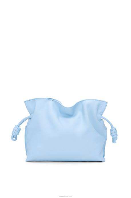 Loewe mujer bolso de mano flamenco de piel de becerro napa LP64539 azul polvoriento