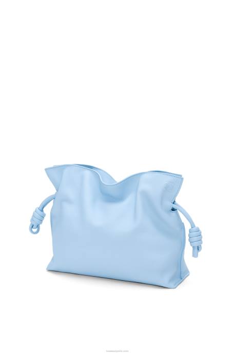 Loewe mujer bolso de mano flamenco de piel de becerro napa LP64539 azul polvoriento