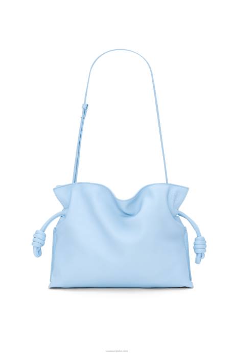 Loewe mujer bolso de mano flamenco de piel de becerro napa LP64539 azul polvoriento