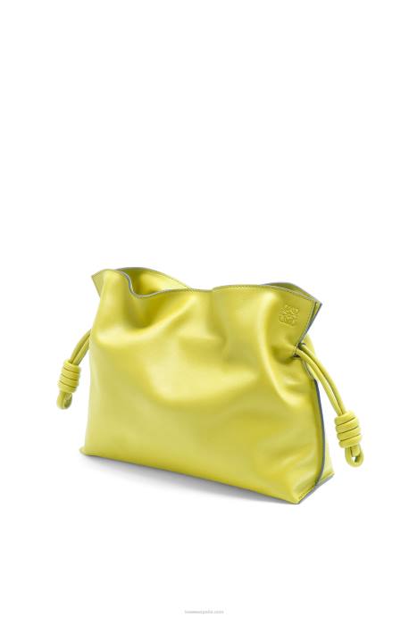 Loewe mujer bolso de mano flamenco de piel de becerro napa LP64608 amarillo lima