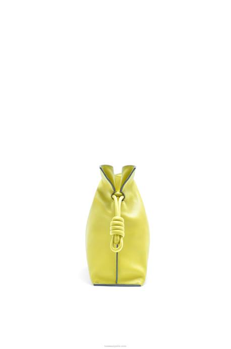 Loewe mujer bolso de mano flamenco de piel de becerro napa LP64608 amarillo lima