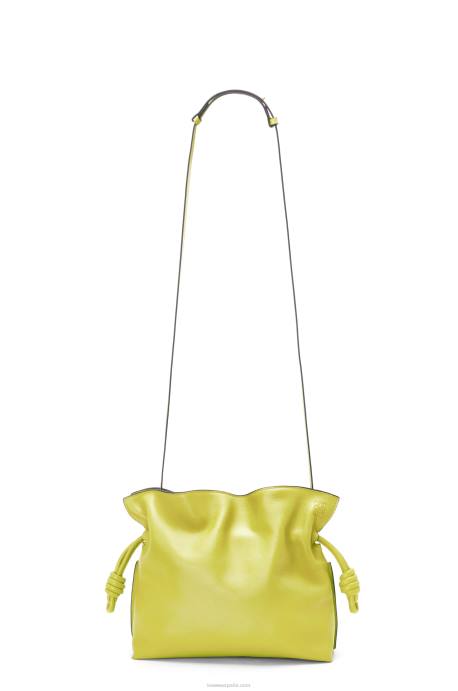 Loewe mujer bolso de mano flamenco de piel de becerro napa LP64608 amarillo lima