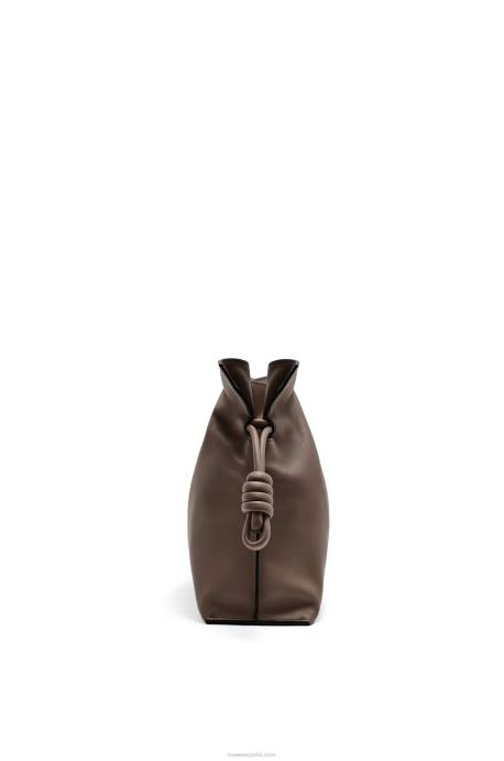 Loewe mujer bolso de mano flamenco de piel de becerro napa LP64623 chocolate