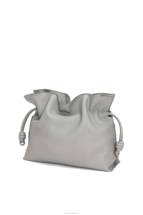 Loewe mujer bolso de mano flamenco grande de piel de becerro napa LP64189 Perla gris