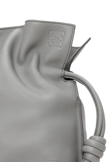 Loewe mujer bolso de mano flamenco grande de piel de becerro napa LP64189 Perla gris