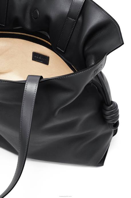 Loewe mujer bolso de mano flamenco grande de piel de becerro napa LP64411 negro