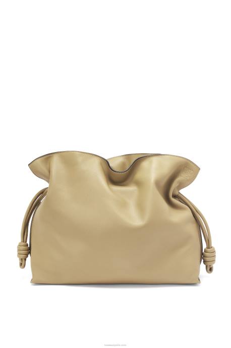 Loewe mujer bolso de mano flamenco grande de piel de becerro napa LP64423 arcilla verde