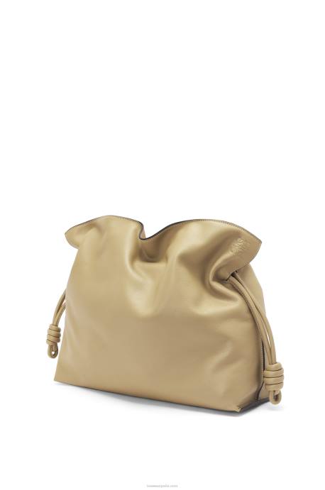 Loewe mujer bolso de mano flamenco grande de piel de becerro napa LP64423 arcilla verde