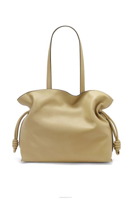 Loewe mujer bolso de mano flamenco grande de piel de becerro napa LP64423 arcilla verde