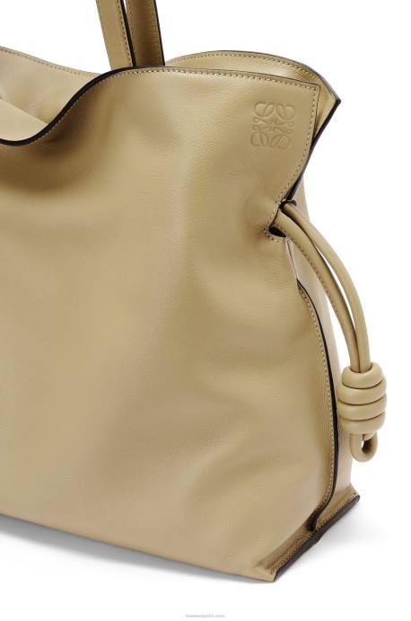 Loewe mujer bolso de mano flamenco grande de piel de becerro napa LP64423 arcilla verde