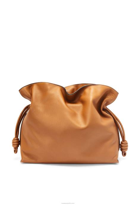 Loewe mujer bolso de mano flamenco grande de piel de becerro napa LP64425 cálido desierto