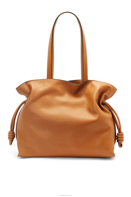 Loewe mujer bolso de mano flamenco grande de piel de becerro napa LP64425 cálido desierto