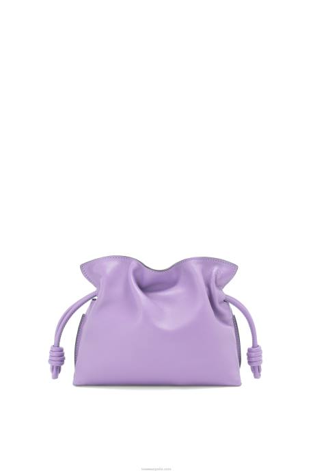 Loewe mujer bolso de mano mini flamenco de piel de becerro napa LP64204 malva claro