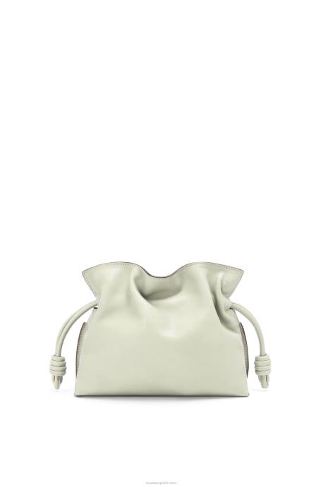 Loewe mujer bolso de mano mini flamenco de piel de becerro napa LP64205 celadón claro