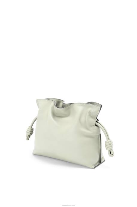 Loewe mujer bolso de mano mini flamenco de piel de becerro napa LP64205 celadón claro