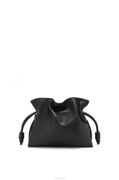 Loewe mujer bolso de mano mini flamenco de piel de becerro napa LP64206 negro