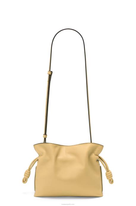 Loewe mujer bolso de mano mini flamenco de piel de becerro napa LP64208 mantequilla oscura