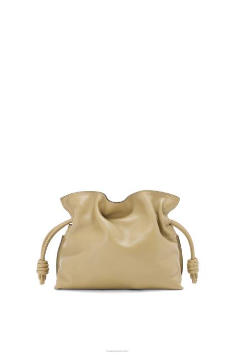 Loewe mujer bolso de mano mini flamenco de piel de becerro napa LP64217 arcilla verde