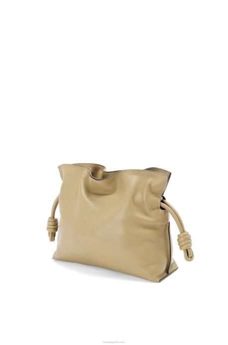 Loewe mujer bolso de mano mini flamenco de piel de becerro napa LP64217 arcilla verde