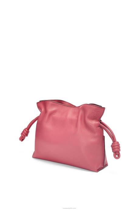 Loewe mujer bolso de mano mini flamenco de piel de becerro napa LP64272 ciruela