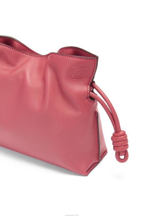 Loewe mujer bolso de mano mini flamenco de piel de becerro napa LP64272 ciruela