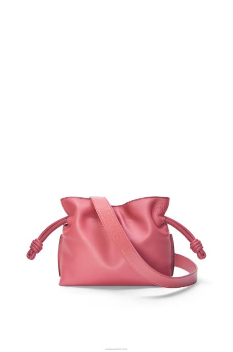 Loewe mujer bolso de mano mini flamenco de piel de becerro napa LP64272 ciruela