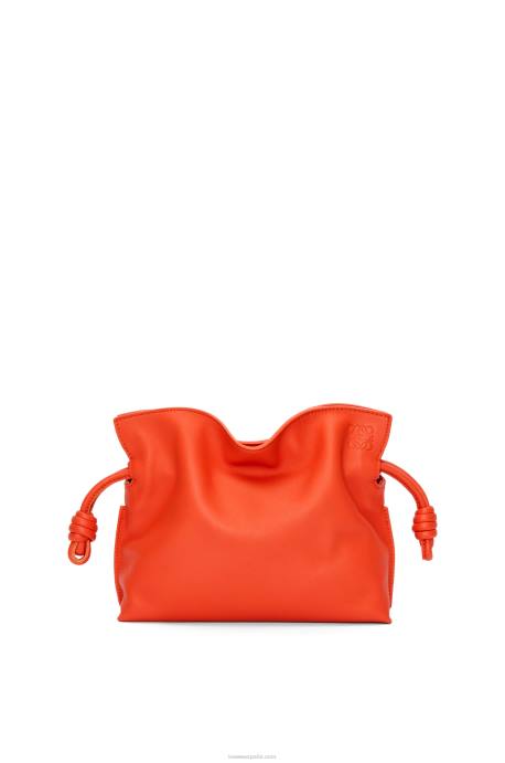 Loewe mujer bolso de mano mini flamenco de piel de becerro napa LP64320 amanecer naranja