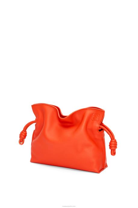 Loewe mujer bolso de mano mini flamenco de piel de becerro napa LP64320 amanecer naranja