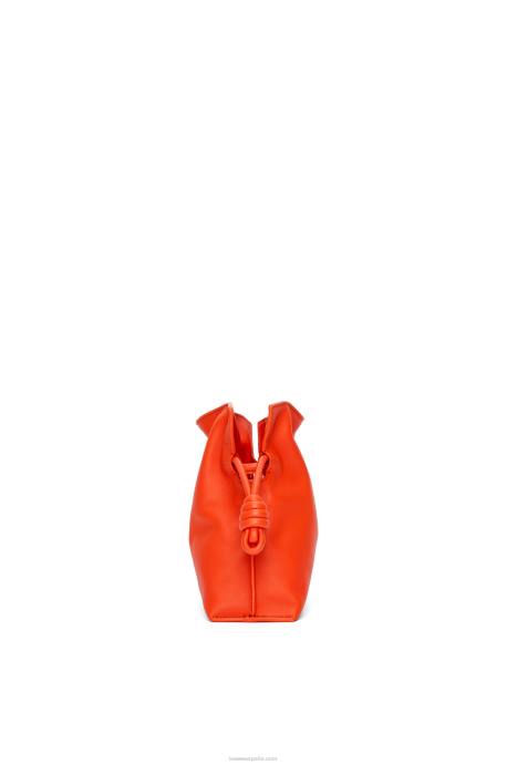Loewe mujer bolso de mano mini flamenco de piel de becerro napa LP64320 amanecer naranja