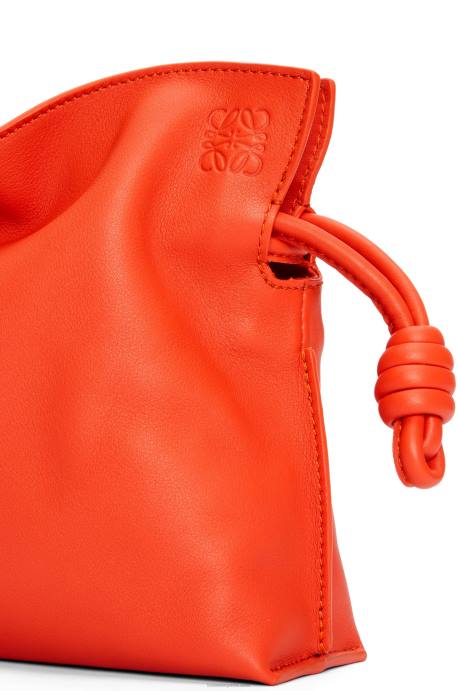 Loewe mujer bolso de mano mini flamenco de piel de becerro napa LP64320 amanecer naranja