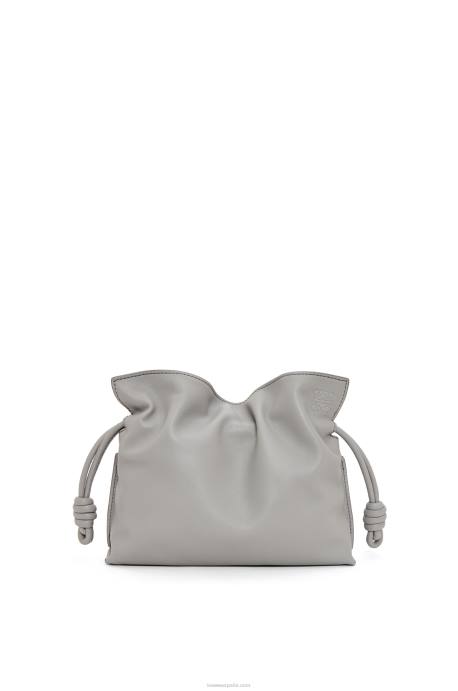 Loewe mujer bolso de mano mini flamenco de piel de becerro napa LP64328 Perla gris