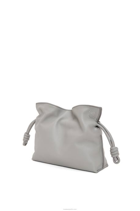 Loewe mujer bolso de mano mini flamenco de piel de becerro napa LP64328 Perla gris