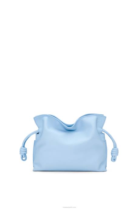 Loewe mujer bolso de mano mini flamenco de piel de becerro napa LP64330 azul polvoriento