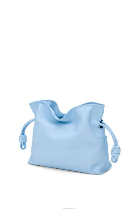 Loewe mujer bolso de mano mini flamenco de piel de becerro napa LP64330 azul polvoriento