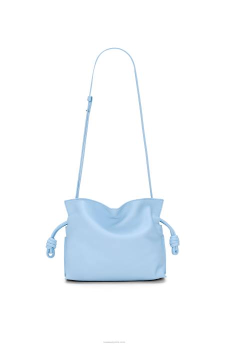 Loewe mujer bolso de mano mini flamenco de piel de becerro napa LP64330 azul polvoriento